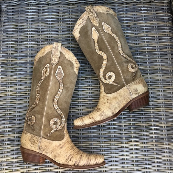 Ralph Lauren Collection Snake Boots 8 Cowboy Padma - Picture 6 of 16